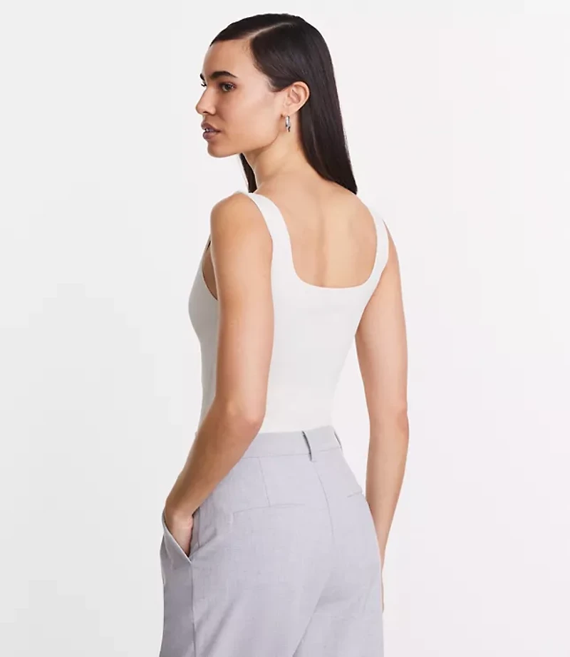 LOFT Versa Ribbed Square Neck Bodysuit