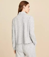Lou & Grey Heathered Brushed Wafflestitch Mock Neck Top