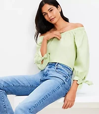 Tie Cuff Off The Shoulder Top