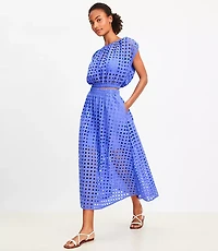 LOFT Beach Circle Eyelet Boatneck Top