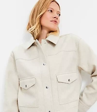 Brushed Cropped Shirt Jacket