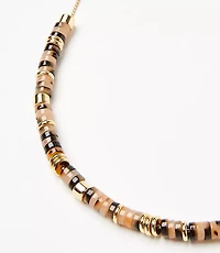 Tortoiseshell Print Spliced Pull Tie Necklace