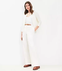 Faux Leather Belted Stovepipe Pants Twill