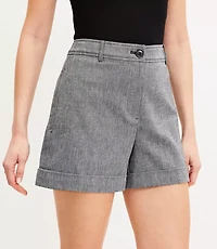 Cuffed Shorts Cotton Linen