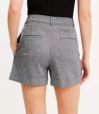 Cuffed Shorts Cotton Linen