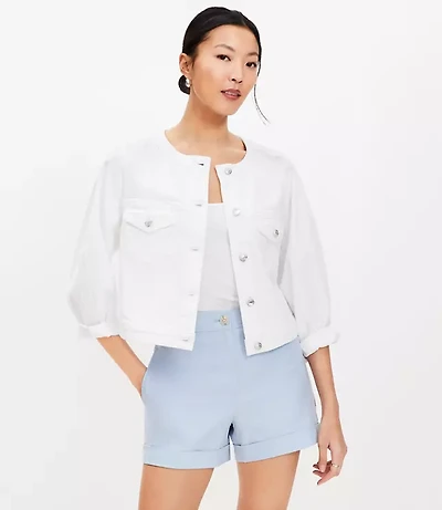 Cuffed Shorts Cotton Linen