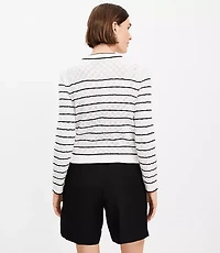 Striped Pointelle Cardigan