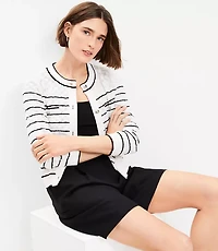 Striped Pointelle Cardigan