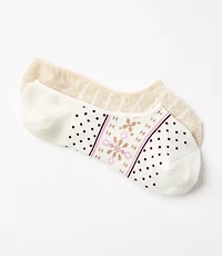 Fair Isle & Stripe No Show Sock Set