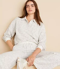 Lou & Grey Spacedye Terry Polo Top