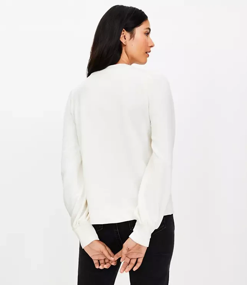 Petite Mosaic Cutout Sweatshirt