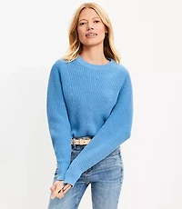 Petite Ribbed Blouson Sleeve Sweater