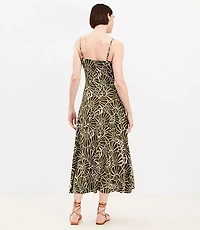 Shell Ruched Strappy Midi Dress