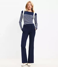 Petite Pintucked Sutton Flare Pants Bi-Stretch
