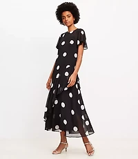 Petite Dotted Flounce Maxi Dress