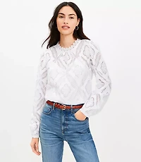 Petite Mosaic Lace Blouse