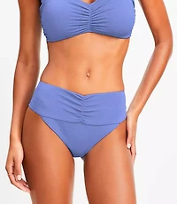 LOFT Beach Shirred High Waist Bikini Bottom