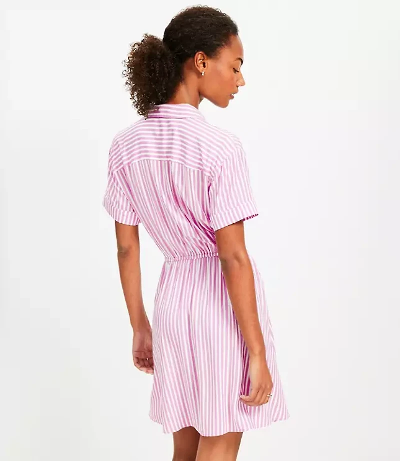 Striped Mini Pocket Shirtdress