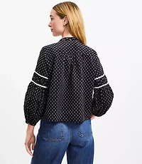 Clip Pleated Yoke Blouse