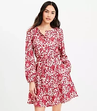 Petite Night Bloom Belted Mini Pocket Dress