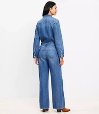Petite Denim Jumpsuit in Authentic Vintage Mid Wash