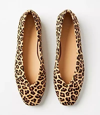 Cheetah Print Haircalf High Vamp Flats