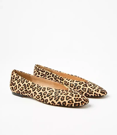 Cheetah Print Haircalf High Vamp Flats