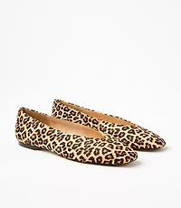 Cheetah Print Haircalf High Vamp Flats