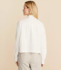 Lou & Grey Crinkle Henley Pocket Shirt
