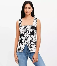 Garden Linen Blend Square Neck Vest Top