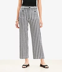 Palmer Wide Leg Crop Pants in Stripe