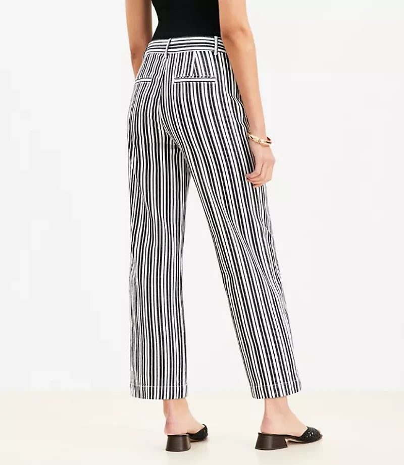 Palmer Wide Leg Crop Pants in Stripe