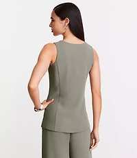 Petite LOFT Versa Crepe Drape High Neck Vest