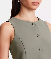 Petite LOFT Versa Crepe Drape High Neck Vest