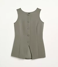 Petite LOFT Versa Crepe Drape High Neck Vest