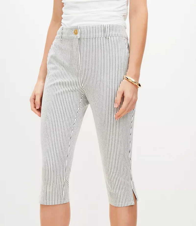 Capri Pants Striped Bi-Stretch