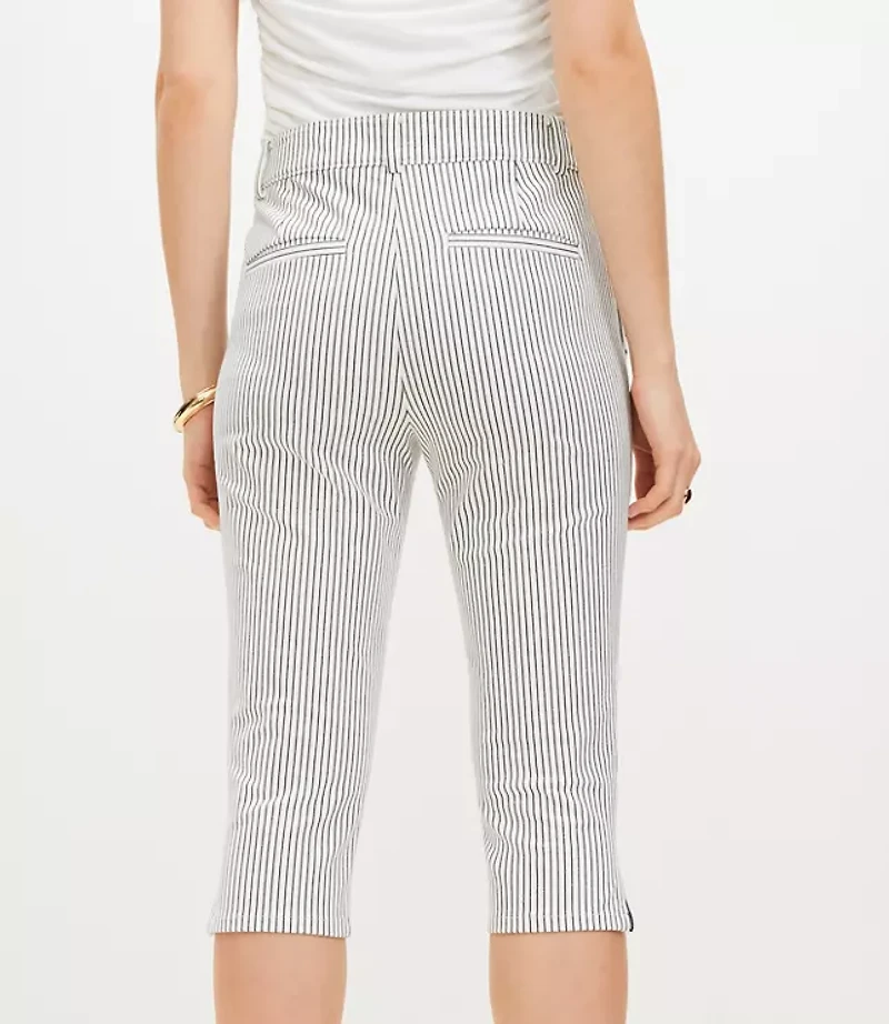 Capri Pants Striped Bi-Stretch