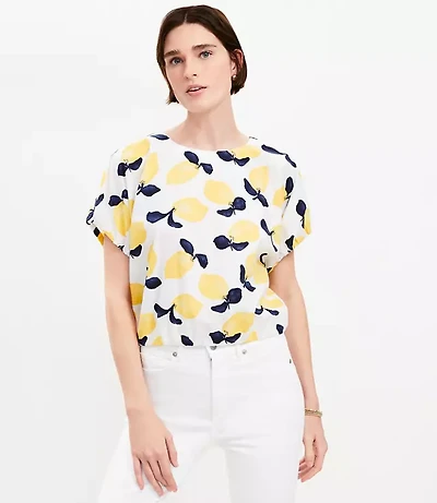 Lemon Bubble Hem Top