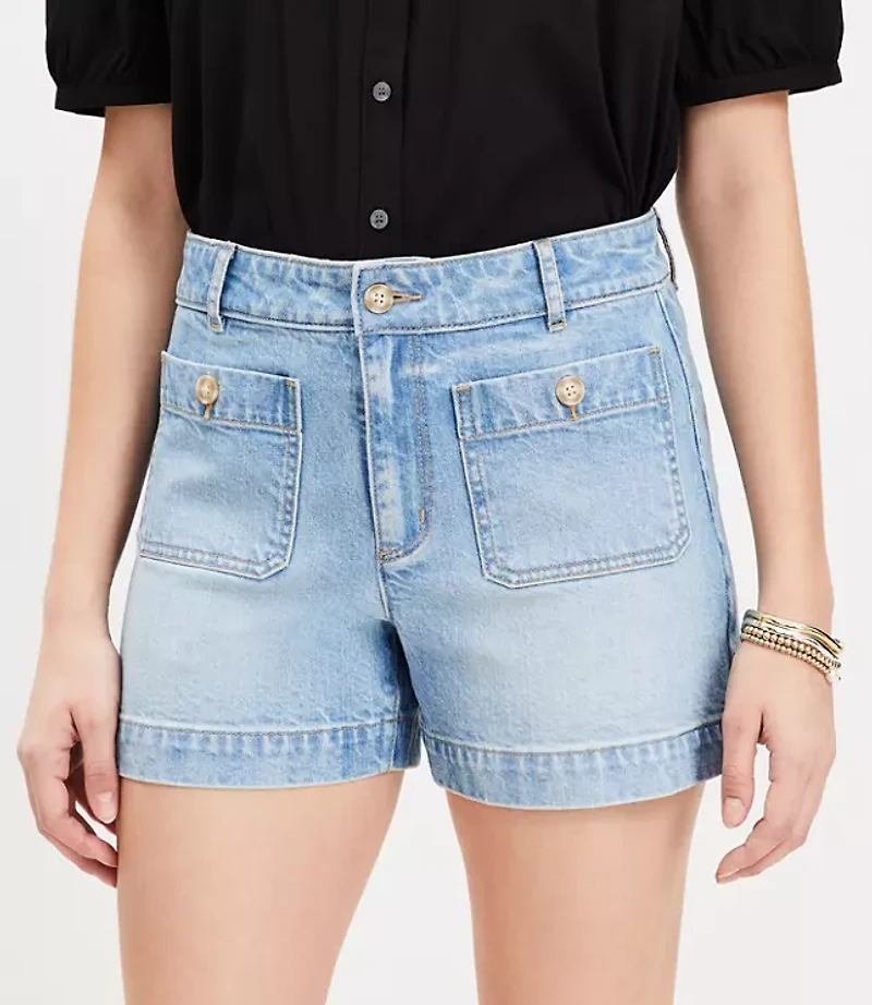 Palmer Denim Shorts Light Wash