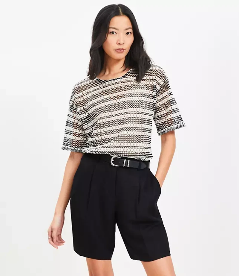 Striped Crochet Modern Tee
