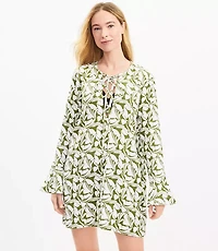 LOFT Beach Swirl Gauze Lace Up Swimsuit Cover