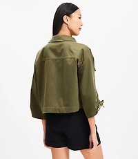 Tie Sleeve Twill Utility Jacket