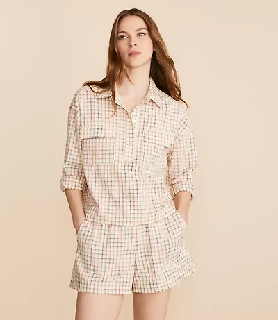 Lou & Grey Plaid Popover Pocket Shirt