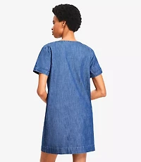 Denim Lace Up Mini Dress