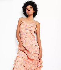 Floral Ruffle Strappy Maxi Dress