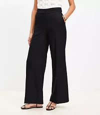 Clean Wide Leg Pants Linen Blend