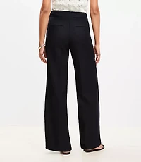 Clean Wide Leg Pants Linen Blend