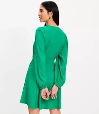 Seamed Belted Mini Flare Dress