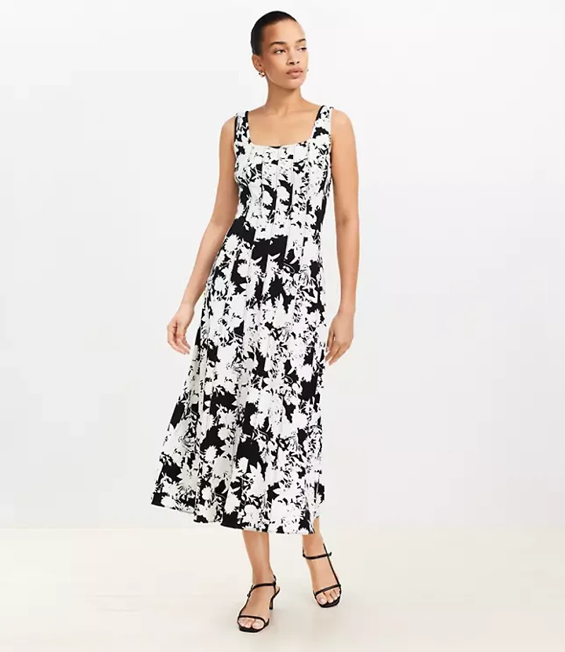 Garden Seamed Ponte Midi Dress