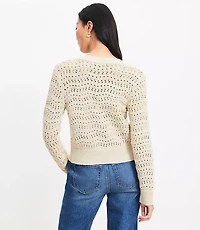 Petite Shimmer Pointelle Cardigan